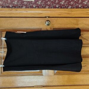 Elegant Time & Tru Black Faux Suede Flared Midi Skirt 16